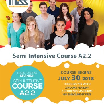 Get in touch with us and begin to speak spanish.. Our Semi Intensive Course Starts Soon!!! Course Begins 30th July 2018.. For more information contact us: +34 +34 951 434 546 682 348 583 info@marbellaspanish.com